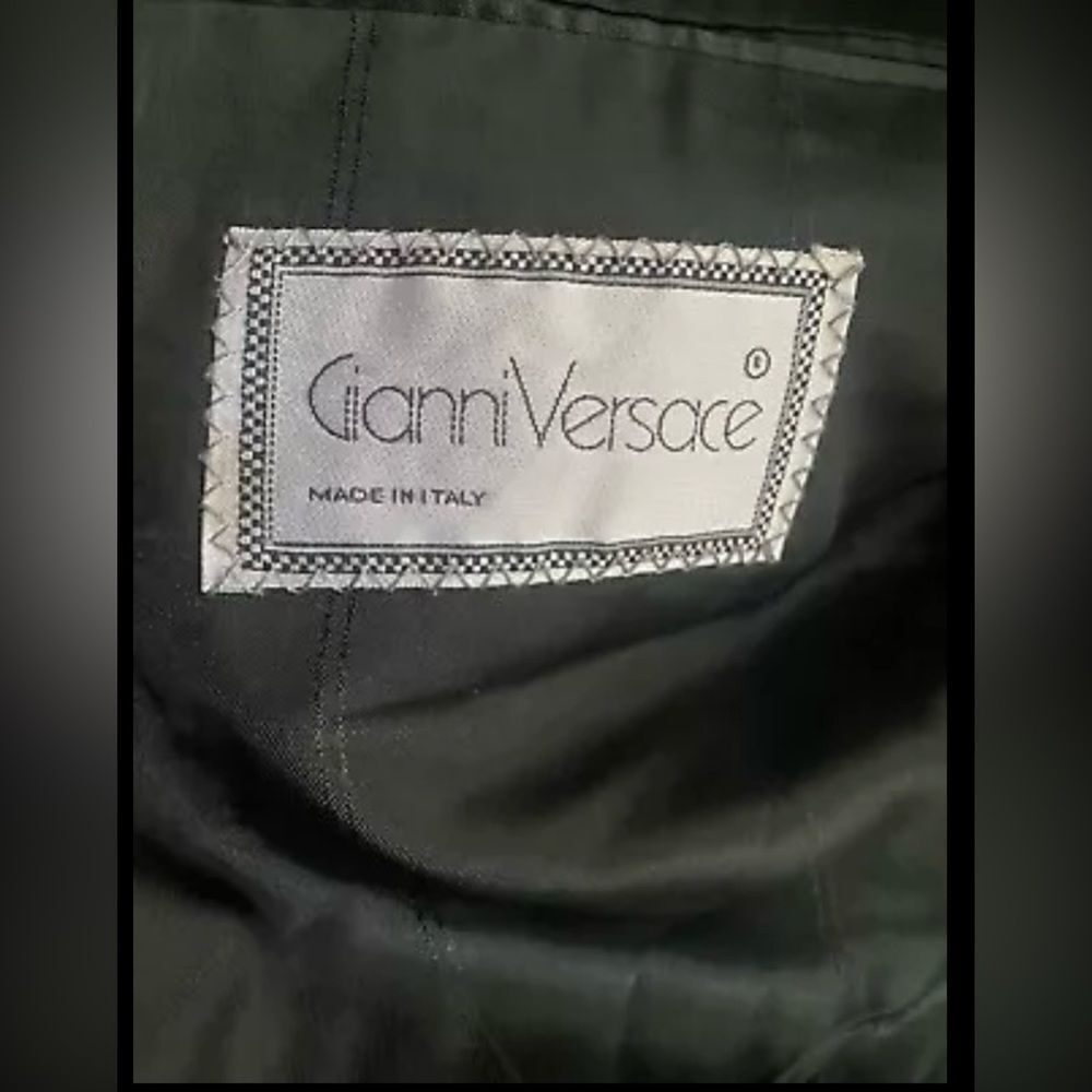 Vintage Gianni Versace 80s-90s Black/Gray Plaid Made In Italy Blazer Wool Blend - Picture 3 of 16